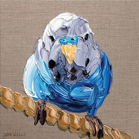 Observing Blue Budgie by Jodie Wells | Lethbridge Gallery